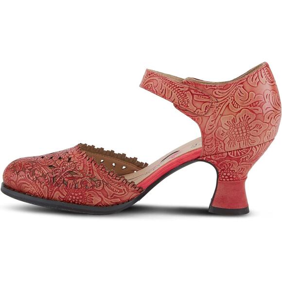 L'Artiste by Spring Step Visionary Leather Mary Jane Shoe - Red NEW - Picture 2 of 7